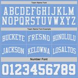 Custom Light Blue White Pinstripe Reversible Double Side Sublimation Basketball Set Jersey