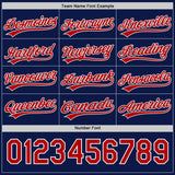 Custom Navy Red-White Reversible Button-Down Baseball Jersey