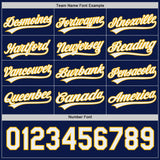Custom Navy White-Gold Reversible Button-Down Baseball Jersey