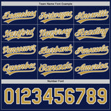 Custom Navy Old Gold-White Reversible Button-Down Baseball Jersey