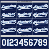 Custom Navy White-Light Blue Reversible Button-Down Baseball Jersey