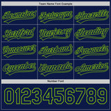 Custom Navy-Neon Green Reversible Button-Down Baseball Jersey