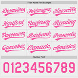 Custom Pink-White Reversible Button-Down Baseball Jersey