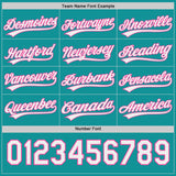 Custom Pink White-Teal Reversible Button-Down Baseball Jersey