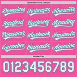 Custom Pink White-Aqua Reversible Button-Down Baseball Jersey