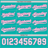 Custom Pink White-Aqua Reversible Button-Down Baseball Jersey