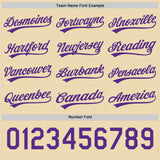 Custom Purple-Cream Reversible Button-Down Baseball Jersey