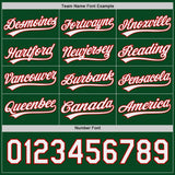 Custom Green White-Red Reversible Button-Down Baseball Jersey