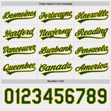 Custom Green White-Gold Reversible Button-Down Baseball Jersey