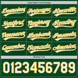Custom Green White-Gold Reversible Button-Down Baseball Jersey