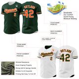 Custom Green Orange-White Reversible Button-Down Baseball Jersey