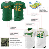 Custom Kelly Green Old Gold-Black Reversible Button-Down Baseball Jersey
