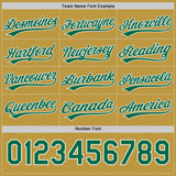 Custom Kelly Green White-Old Gold Reversible Button-Down Baseball Jersey