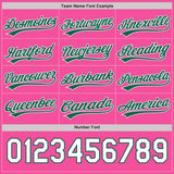 Custom Kelly Green Pink-White Reversible Button-Down Baseball Jersey