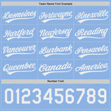 Custom Light Blue-White Reversible Button-Down Baseball Jersey