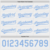 Custom Light Blue-White Reversible Button-Down Baseball Jersey