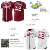 Custom Crimson-White Reversible Button-Down Baseball Jersey