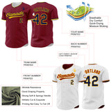 Custom Crimson Navy-Gold Reversible Button-Down Baseball Jersey