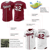 Custom Crimson White-Black Reversible Button-Down Baseball Jersey