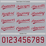 Custom Crimson Gray-White Reversible Button-Down Baseball Jersey