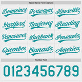 Custom Teal-White Reversible Button-Down Baseball Jersey