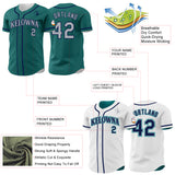 Custom Teal Gray-Navy Reversible Button-Down Baseball Jersey