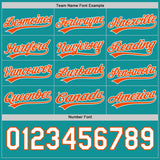 Custom Teal Orange-White Reversible Button-Down Baseball Jersey