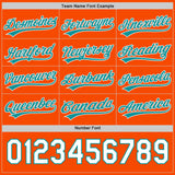 Custom Teal Orange-White Reversible Button-Down Baseball Jersey