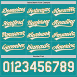 Custom Teal White-Old Gold Reversible Button-Down Baseball Jersey