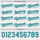 Custom Teal White-Gray Reversible Button-Down Baseball Jersey