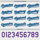 Custom Teal Purple-White Reversible Button-Down Baseball Jersey