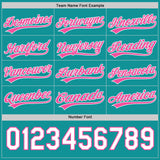 Custom Teal Pink-White Reversible Button-Down Baseball Jersey