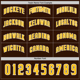 Custom Brown White Brown Pinstripe Reversible Button-Down Baseball Jersey