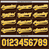 Custom Brown Gold-White Reversible Button-Down Baseball Jersey
