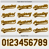 Custom Brown Gold-White Reversible Button-Down Baseball Jersey