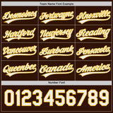 Custom Brown White-Gold Reversible Button-Down Baseball Jersey