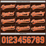 Custom Brown Orange-White Reversible Button-Down Baseball Jersey