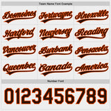 Custom Brown Orange-White Reversible Button-Down Baseball Jersey