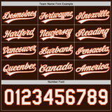 Custom Brown White-Orange Reversible Button-Down Baseball Jersey