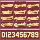 Custom Burgundy White-Gold Reversible Button-Down Baseball Jersey