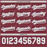 Custom Burgundy White-Gray Reversible Button-Down Baseball Jersey