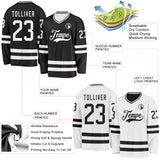 Custom Black-White Reversible Double Side Hockey Jersey