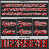 Custom Black Red-White Reversible Double Side Hockey Jersey