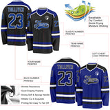 Custom Black Royal-White Reversible Double Side Hockey Jersey