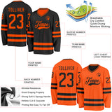 Custom Black-Orange Reversible Double Side Hockey Jersey
