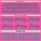 Custom Black Pink-Light Blue Reversible Double Side Hockey Jersey