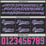 Custom Black Pink-Light Blue Reversible Double Side Hockey Jersey