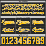 Custom Black Gold-White Reversible Double Side Hockey Jersey