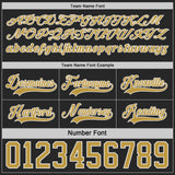 Custom Black Old Gold-White Reversible Double Side Hockey Jersey
