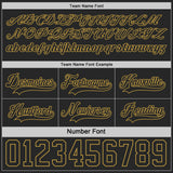 Custom Black-Old Gold Reversible Double Side Hockey Jersey